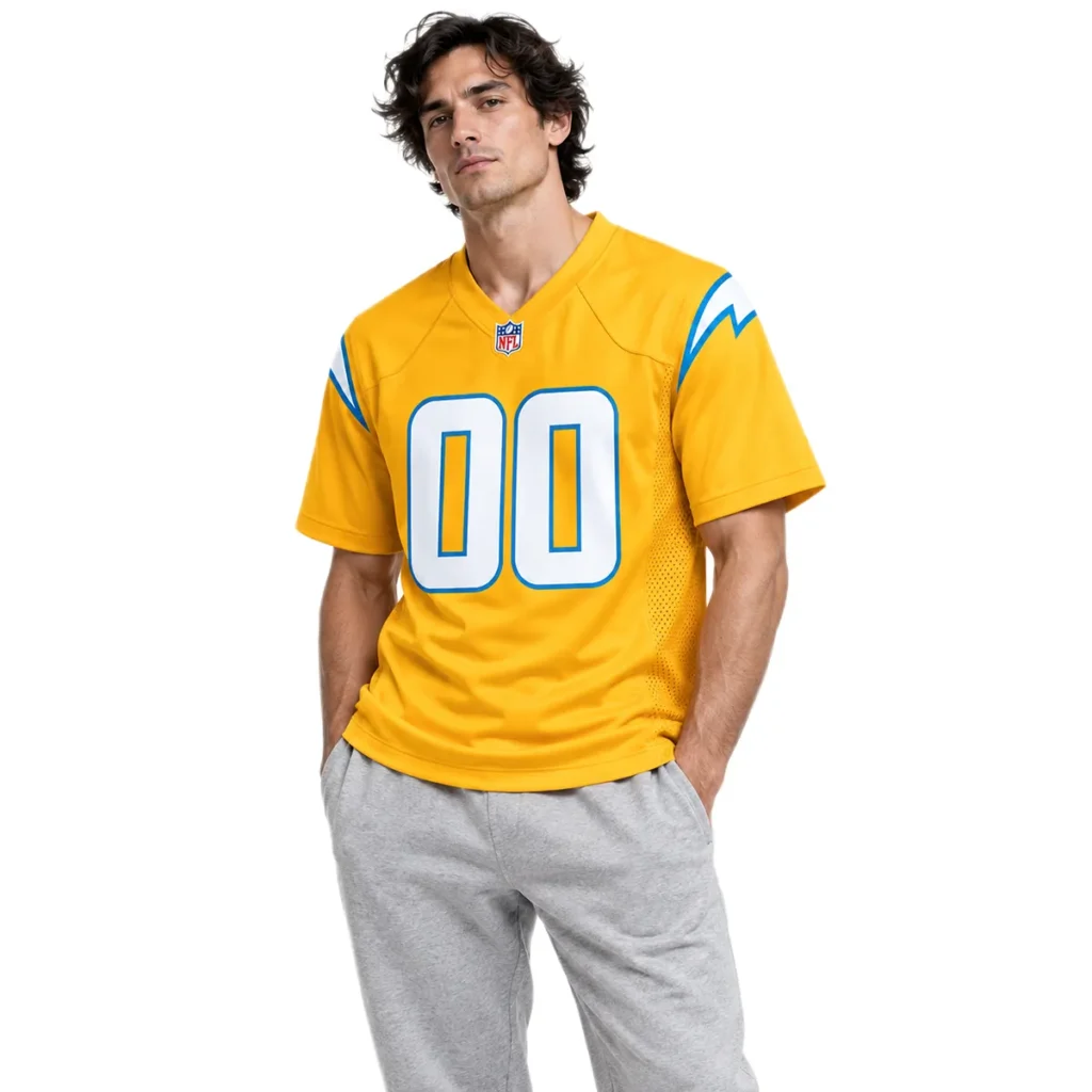 Los Angeles Chargers Gold Jersey Vibrant Alternate Custom Player