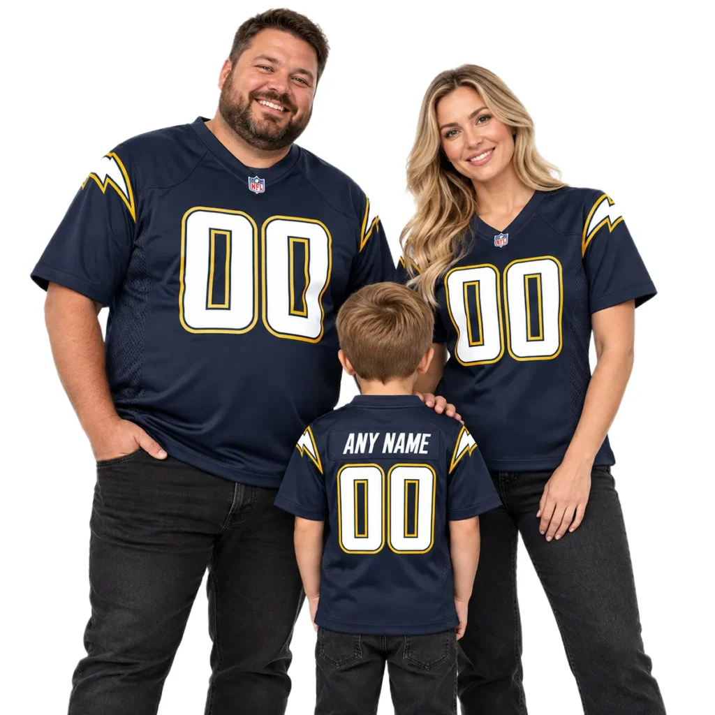 Los Angeles Chargers Navy Custom Jersey - Bold NFL Alternate Style