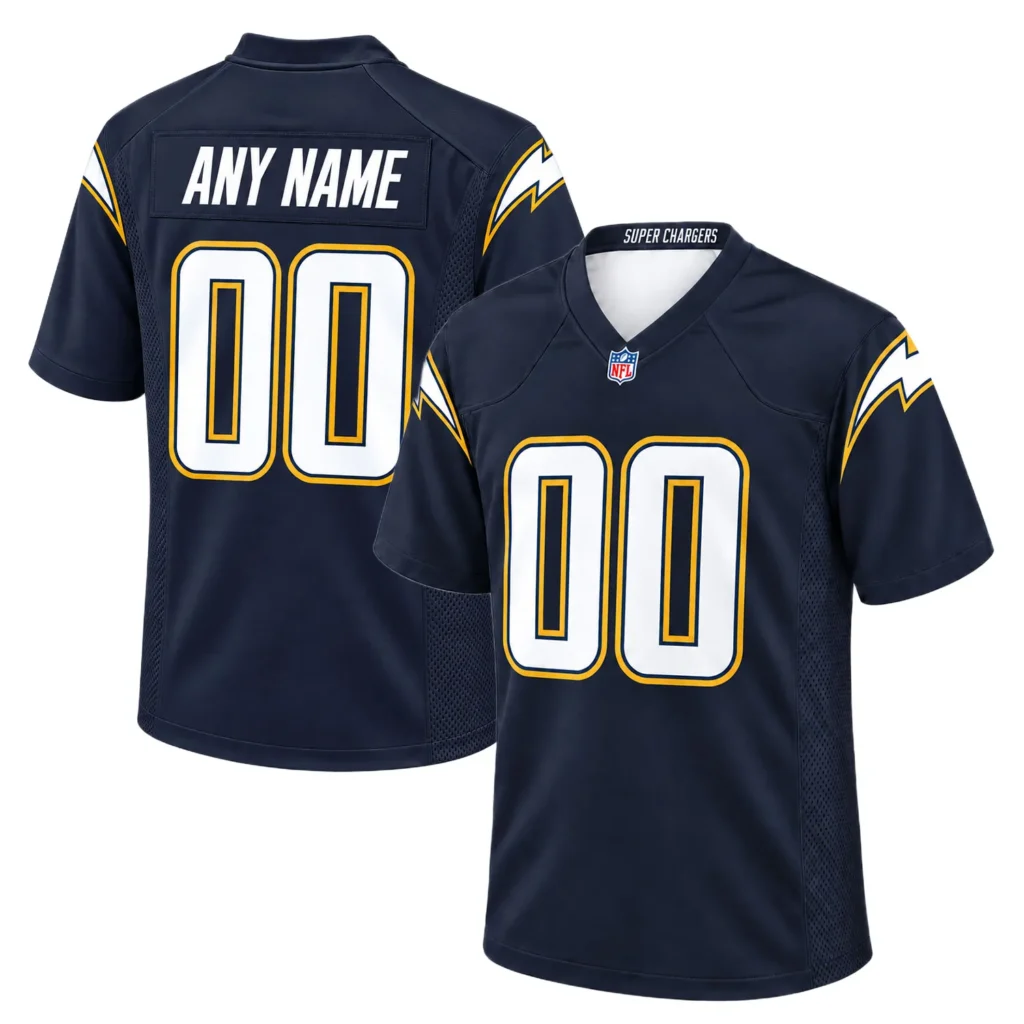 Los Angeles Chargers Navy Custom Jersey - Bold NFL Alternate Style