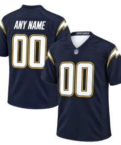 Los Angeles Chargers Football Jersey front and back with custom name and number