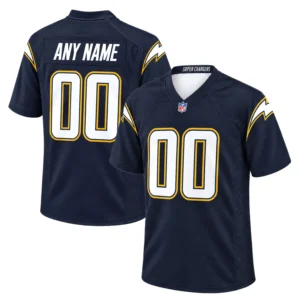 Los Angeles Chargers Football Jersey front and back with custom name and number