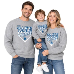 Los Angeles Dodgers 2026 Division Series Champions Sweatshirt – Bold Gray Distressed Locker Room Take October
