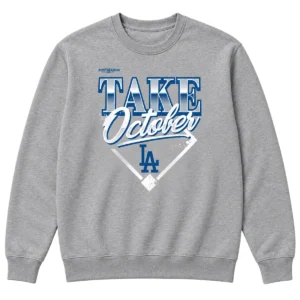 Los Angeles Dodgers 2026 Division Series Champions Sweatshirt – Bold Gray Distressed Locker Room Take October