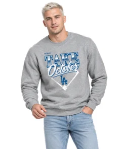 Los Angeles Dodgers 2026 Division Series Champions Sweatshirt – Bold Gray Distressed Locker Room Take October