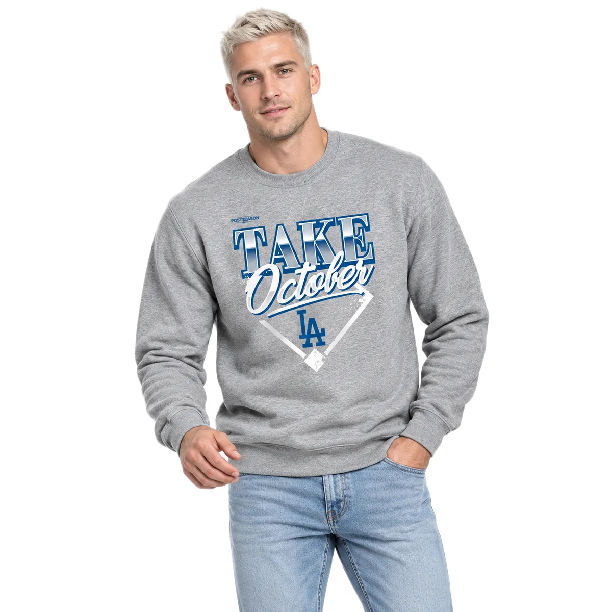 Los Angeles Dodgers 2026 Division Series Champions Sweatshirt – Bold Gray Distressed Locker Room Take October