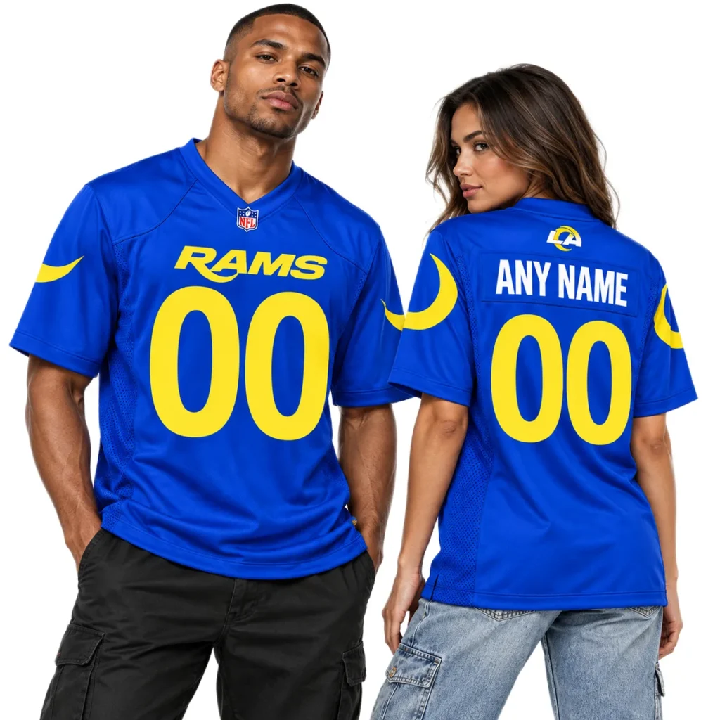 Los Angeles Rams Blue Jersey Custom Player Elite NFL Football Style
