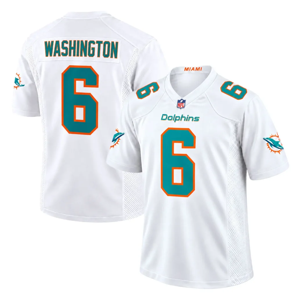 Malik Washington Dolphins Jersey 2026 Vibrant White Away NFL