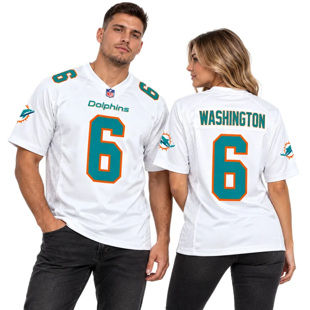 Malik Washington Dolphins Jersey 2026 Vibrant White Away NFL