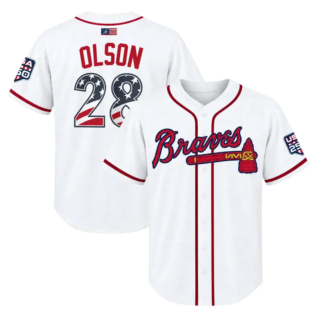 Matt Olson Atlanta Braves Jersey Dynamic fourth of july baseball