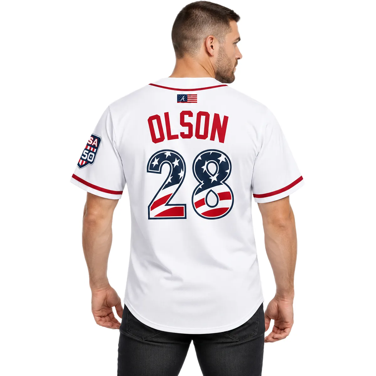 Matt Olson Atlanta Braves Jersey Dynamic fourth of july baseball