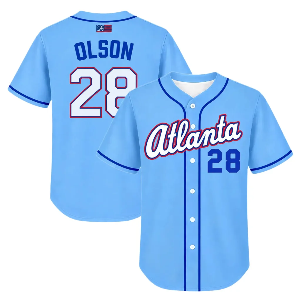 Matt Olson Braves Blue Jersey Elite MLB baseball