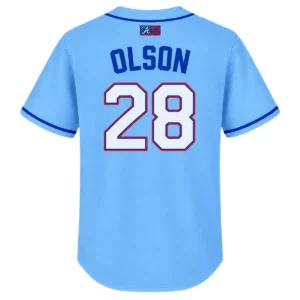 Matt Olson Braves Blue Jersey Elite MBB baseball