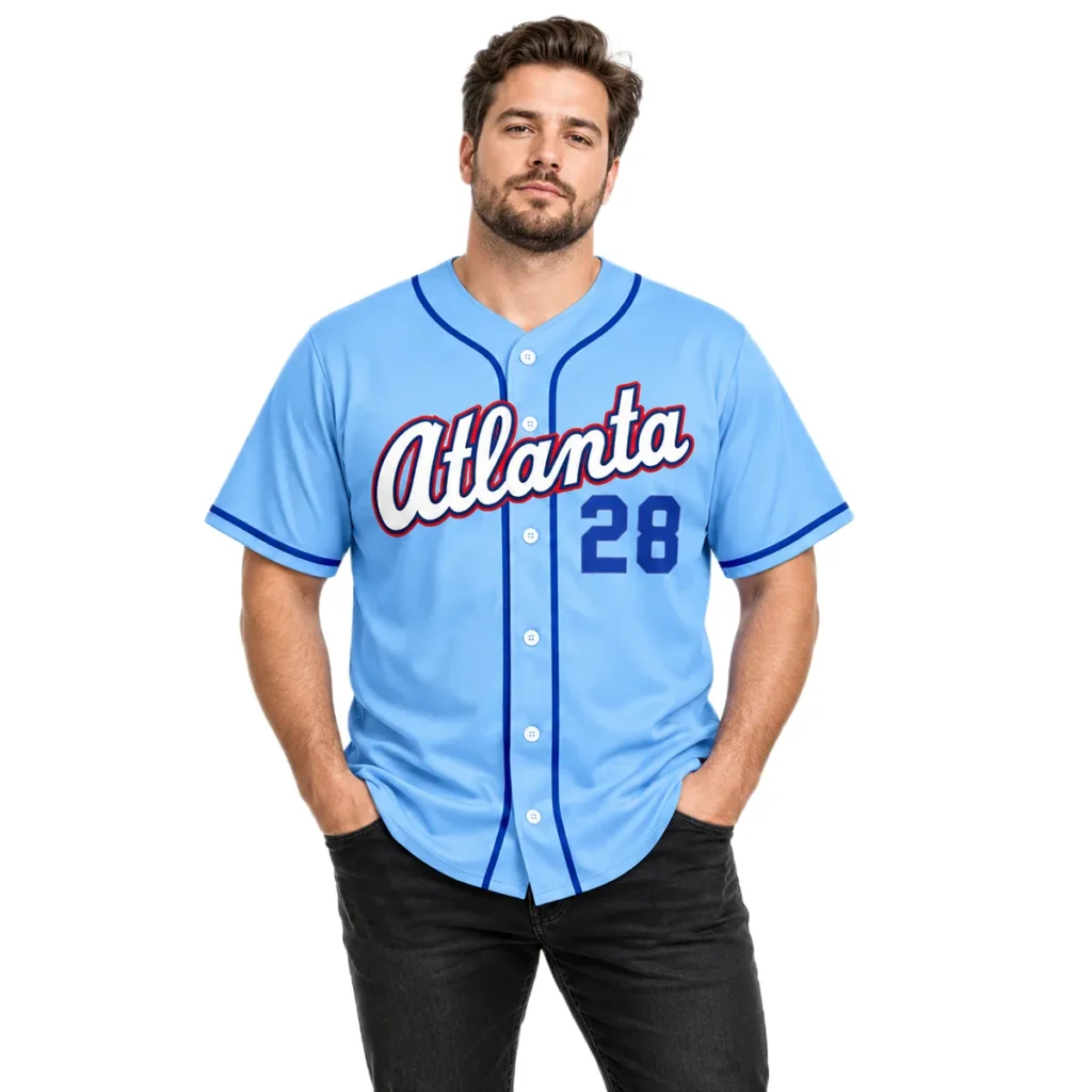 Matt Olson Braves Blue Jersey Elite MLB baseball