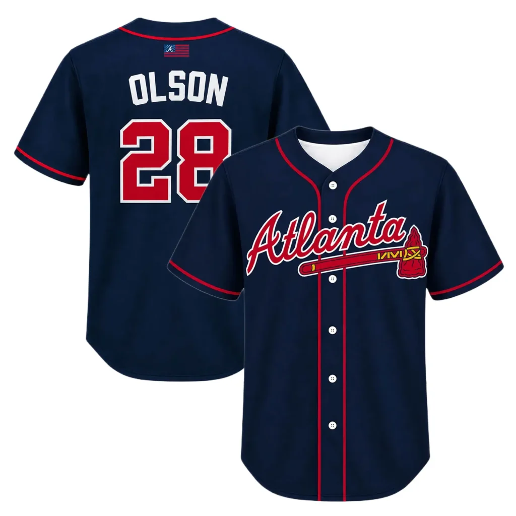 Matt Olson Braves Navy Jersey Elite Alternate baseball