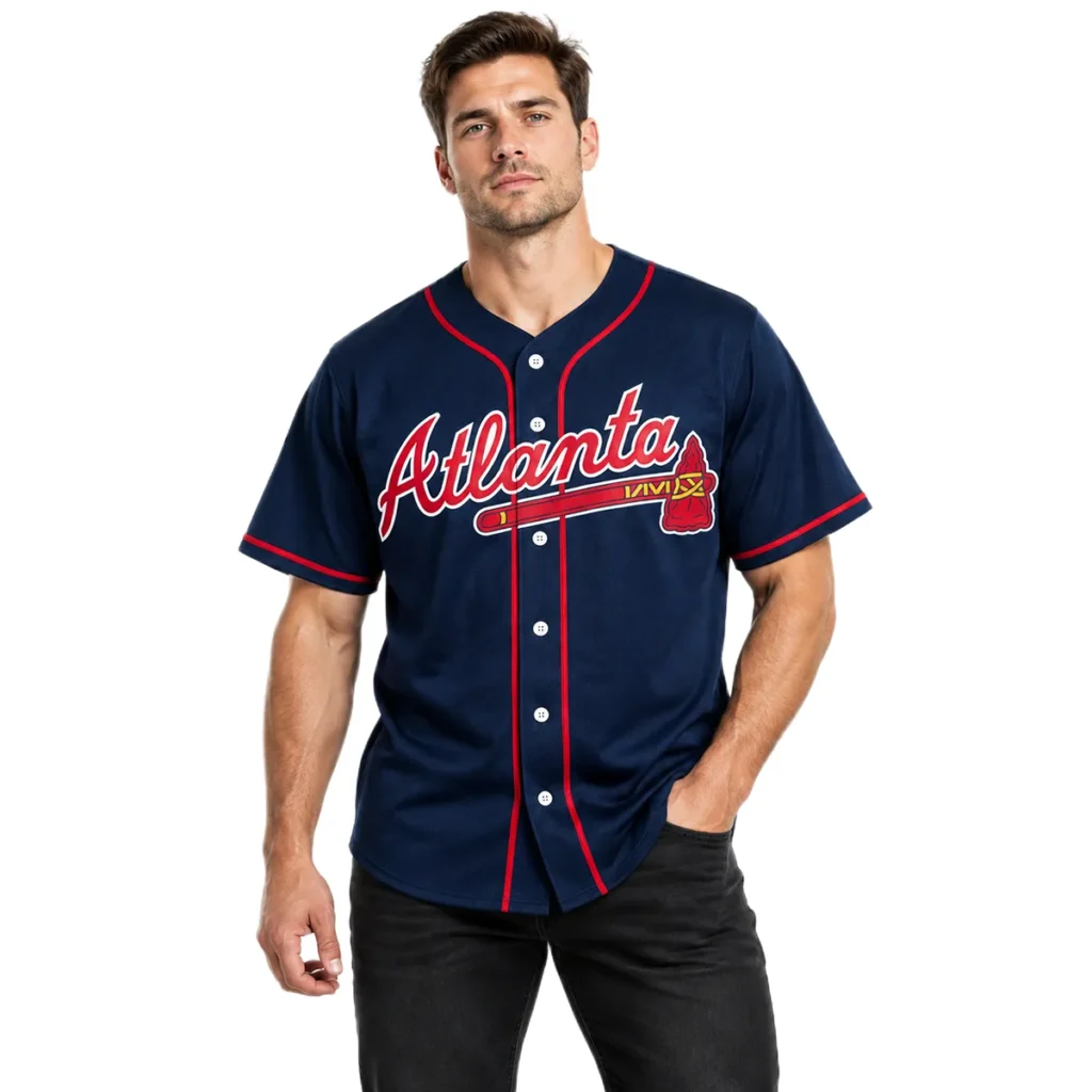 Matt Olson Braves Navy Jersey Elite Alternate baseball