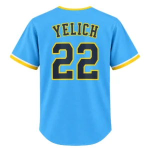 Men's Christian Yelich Brewers Blue Jersey Elite Fan Gear