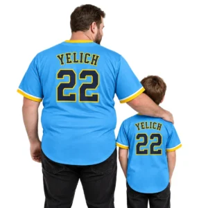 Men's Christian Yelich Brewers Blue Jersey Elite Fan Gear