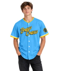 Men's Christian Yelich Brewers Blue Jersey Elite Fan Gear