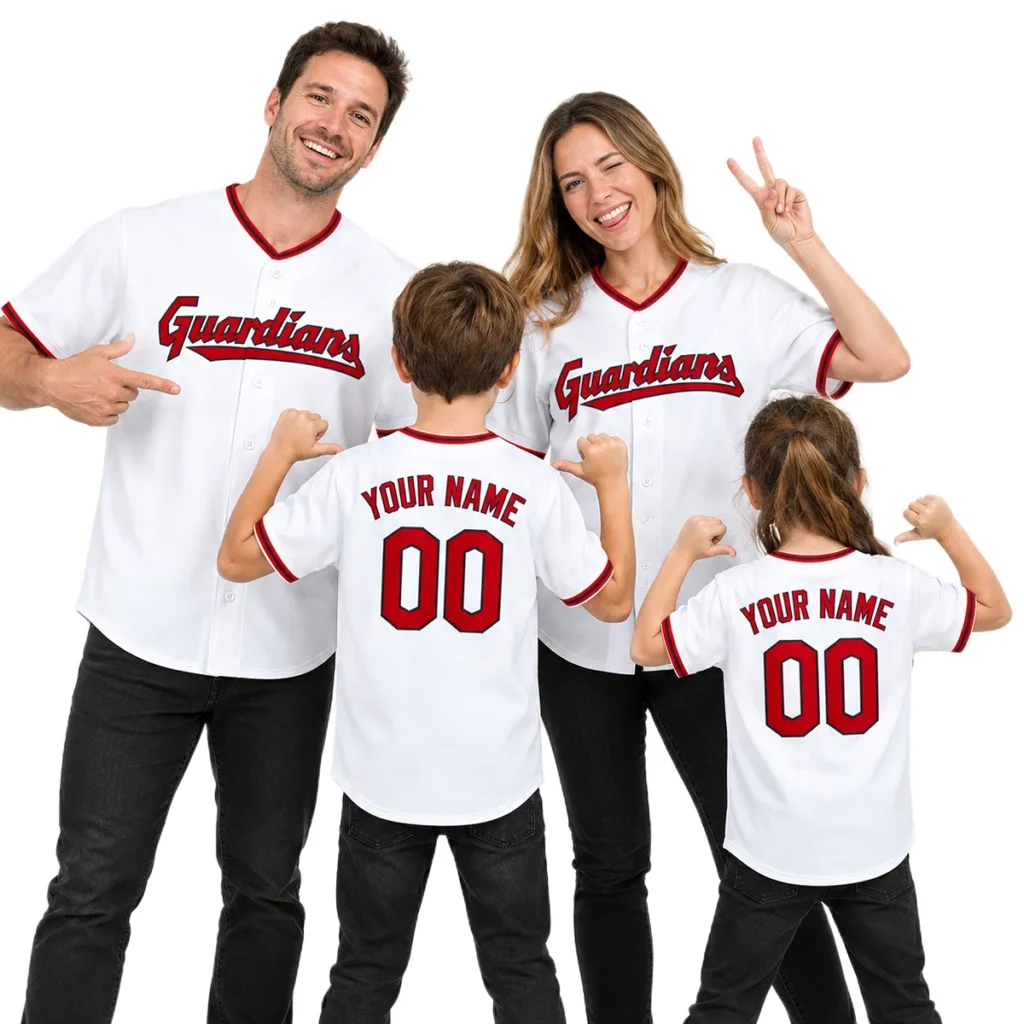 Men's Cleveland Guardians Home Jersey Custom Bold Name and Number