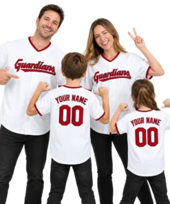 Men's Cleveland Guardians Home Jersey Custom Bold Name and Number