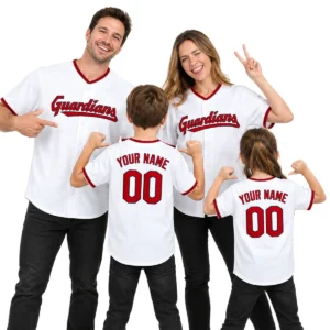 Men's Cleveland Guardians Home Jersey Custom Bold Name and Number