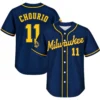 Men's Jackson Chourio Brewers Navy Jersey Bold Away Style