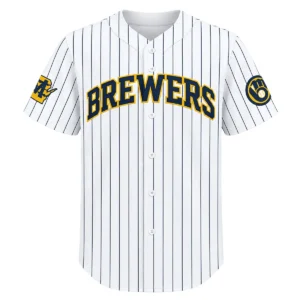 Men's Jacob Misiorowski Brewers White Jersey Epic Fan Apparel