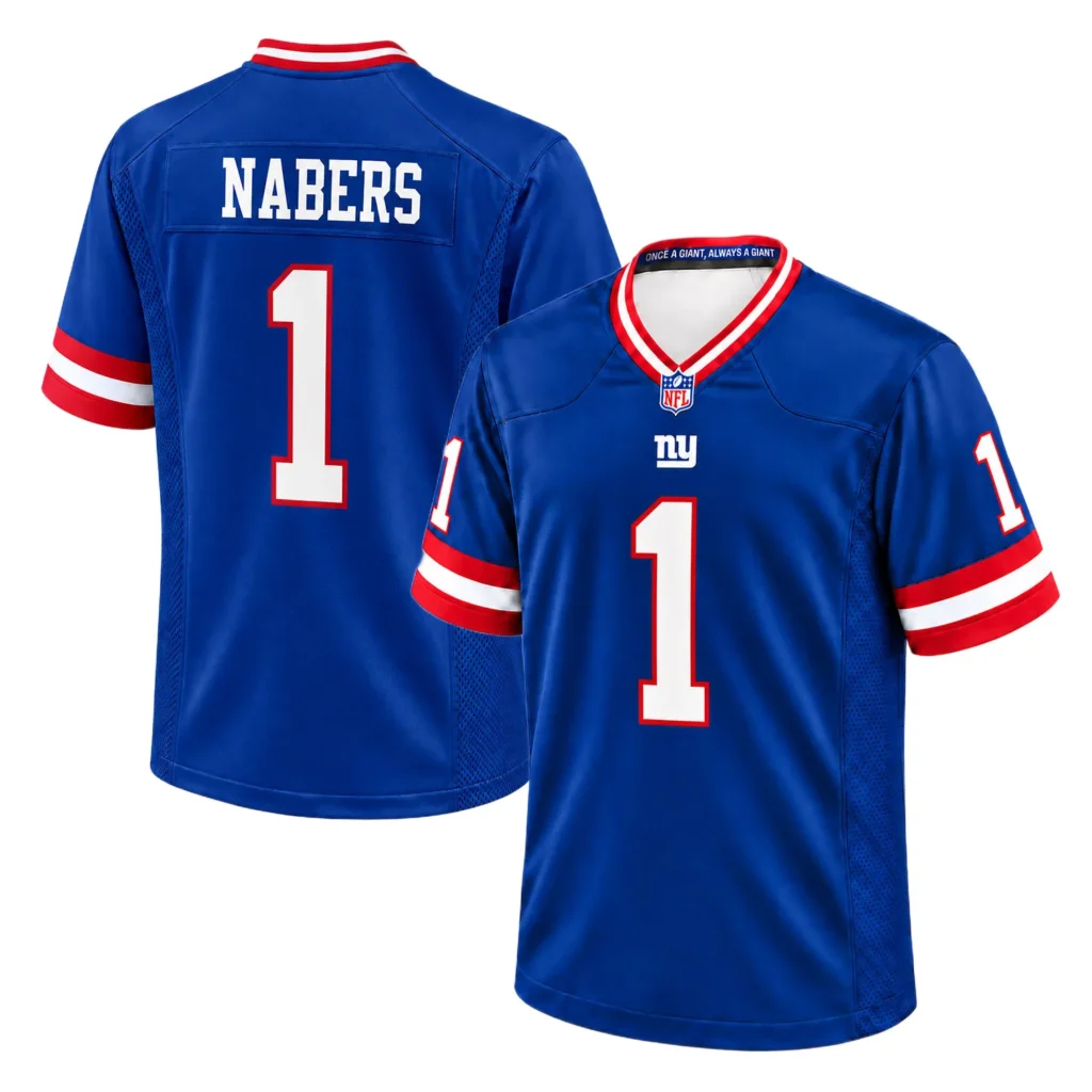 Men's Malik Nabers Giants Blue Jersey 2026 Bold Style