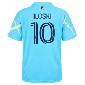 Milan Iloski Philadelphia Union jersey back with navy ILOSKI lettering, number 10 and MLS crest