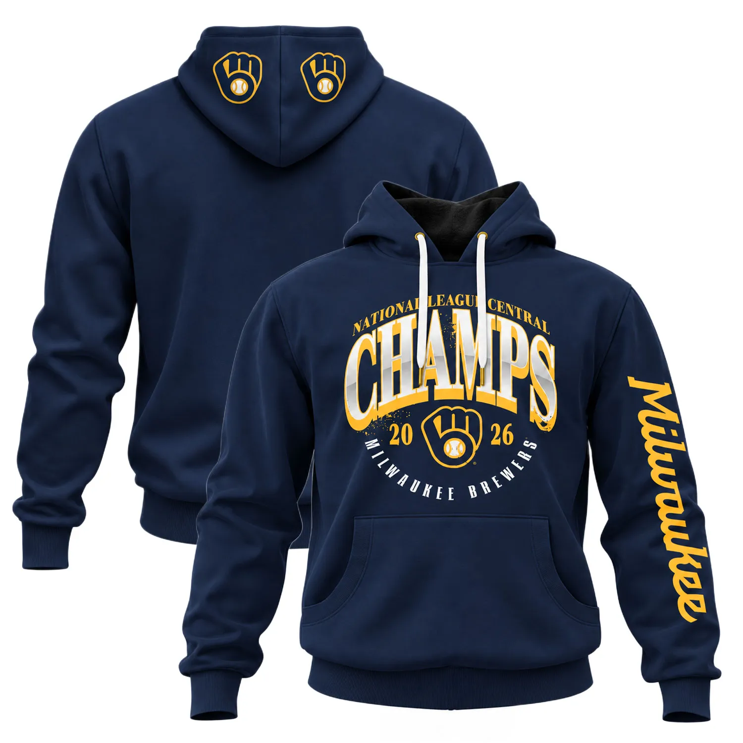 Milwaukee Brewers 2026 Champions Hoodie Bold MLB baseball