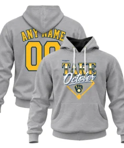 Milwaukee Brewers 2026 Division Series Champions Custom Hoodie – Dynamic Gray Distressed Locker Room Take October