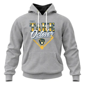 Milwaukee Brewers 2026 Division Series Champions Custom Hoodie – Dynamic Gray Distressed Locker Room Take October