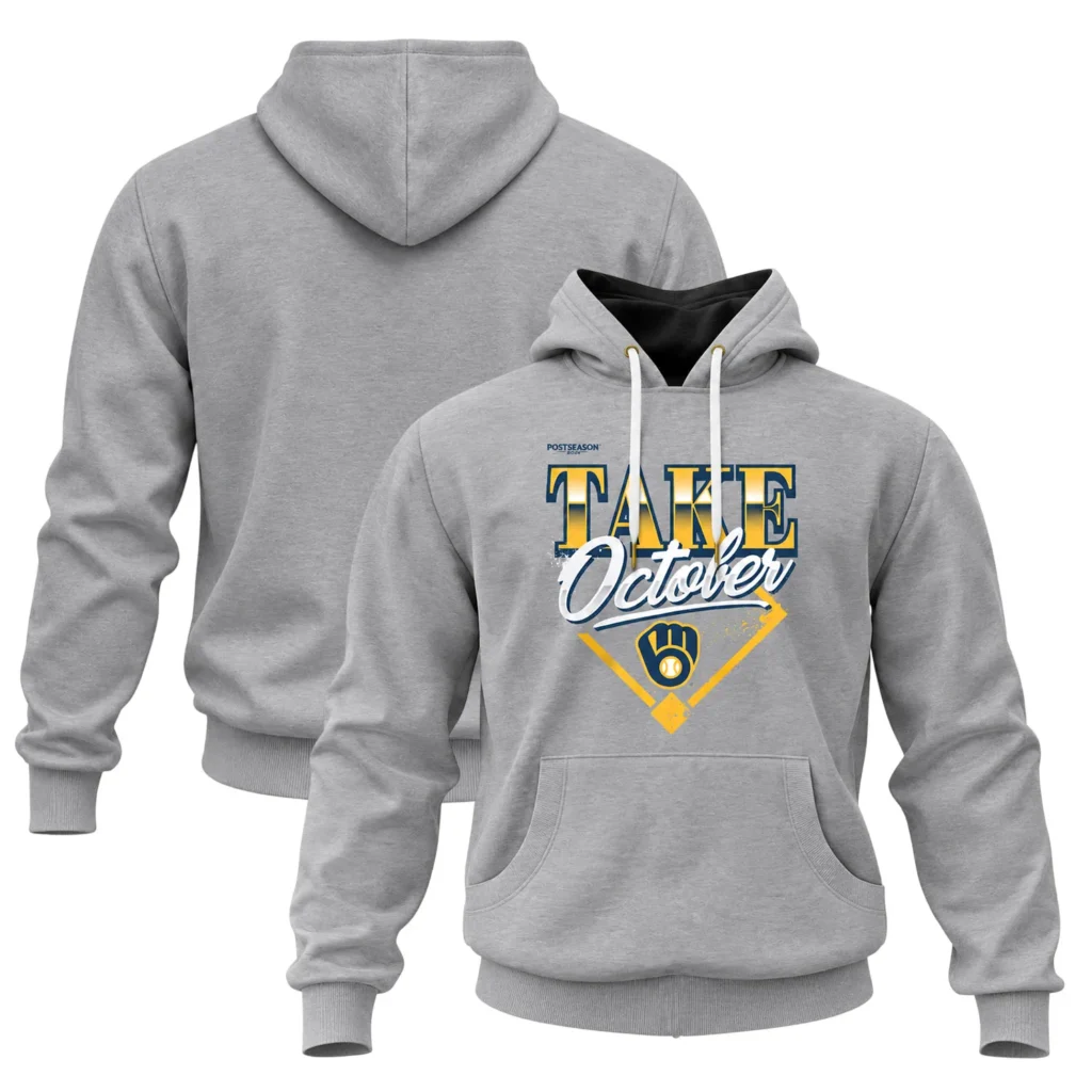 Milwaukee Brewers 2026 Division Series Champions Hoodie – Vibrant Gray Distressed Locker Room Take October