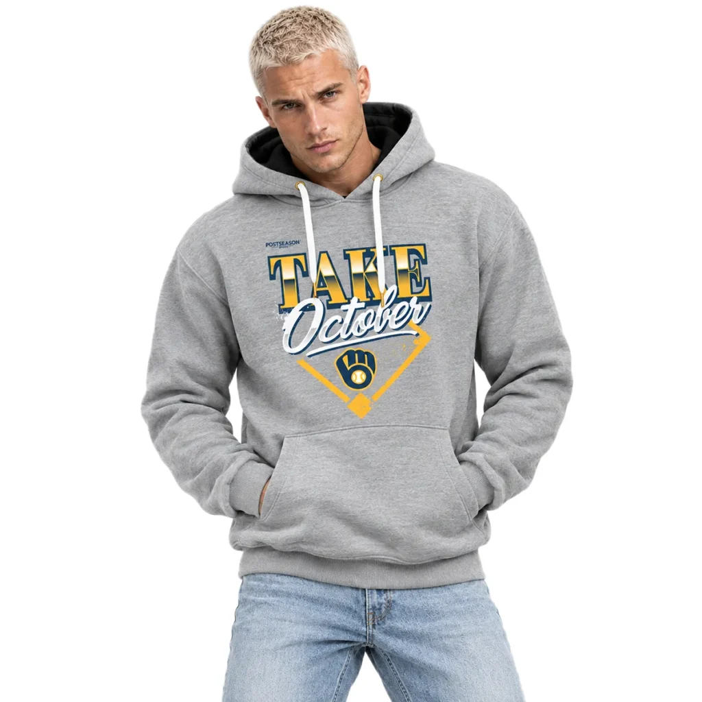 Milwaukee Brewers 2026 Division Series Champions Hoodie – Vibrant Gray Distressed Locker Room Take October