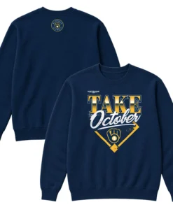 Milwaukee Brewers Locker Room Champions Sweatshirt – Epic Gray Distressed Division Series Take October