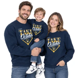 Milwaukee Brewers Locker Room Champions Sweatshirt – Epic Gray Distressed Division Series Take October