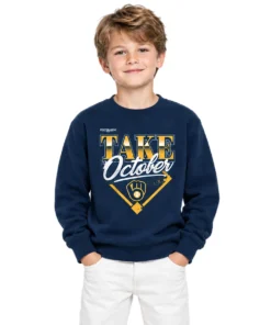 Milwaukee Brewers Locker Room Champions Sweatshirt – Epic Gray Distressed Division Series Take October