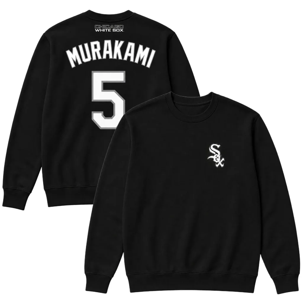 Munetaka Murakami White Sox Sweatshirt – Elite #5 Black MLB Baseball