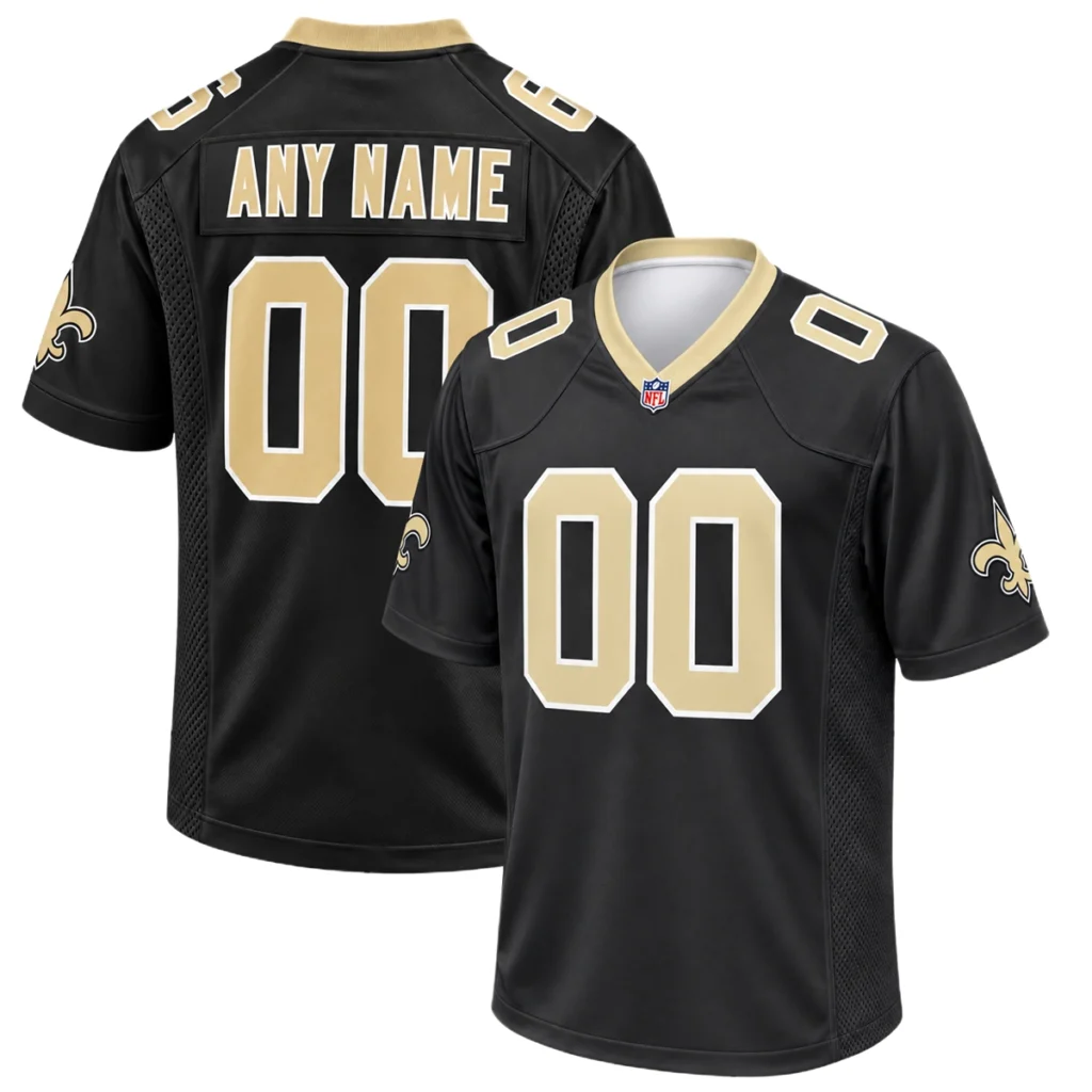 New Orleans Saints Black Custom Jersey Exclusive 7XL