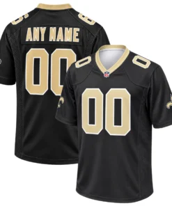 New Orleans Saints Black Custom Jersey – Exclusive 7XL