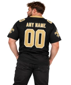 New Orleans Saints Black Custom Jersey – Exclusive 7XL