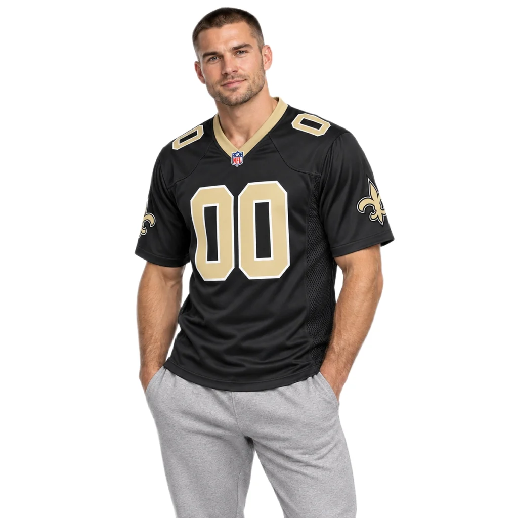 New Orleans Saints Black Custom Jersey Exclusive 7XL