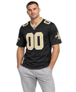 New Orleans Saints Black Custom Jersey – Exclusive 7XL