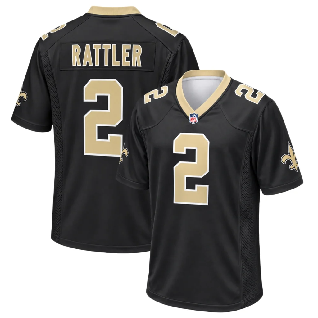 New Orleans Saints Spencer Rattler Black Team Jersey – Legendary Player 7XL