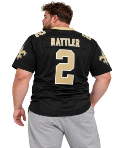 New Orleans Saints Spencer Rattler Black Team Jersey – Legendary Player 7XL
