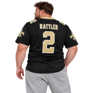 New Orleans Saints Spencer Rattler Black Team Jersey – Legendary Player 7XL