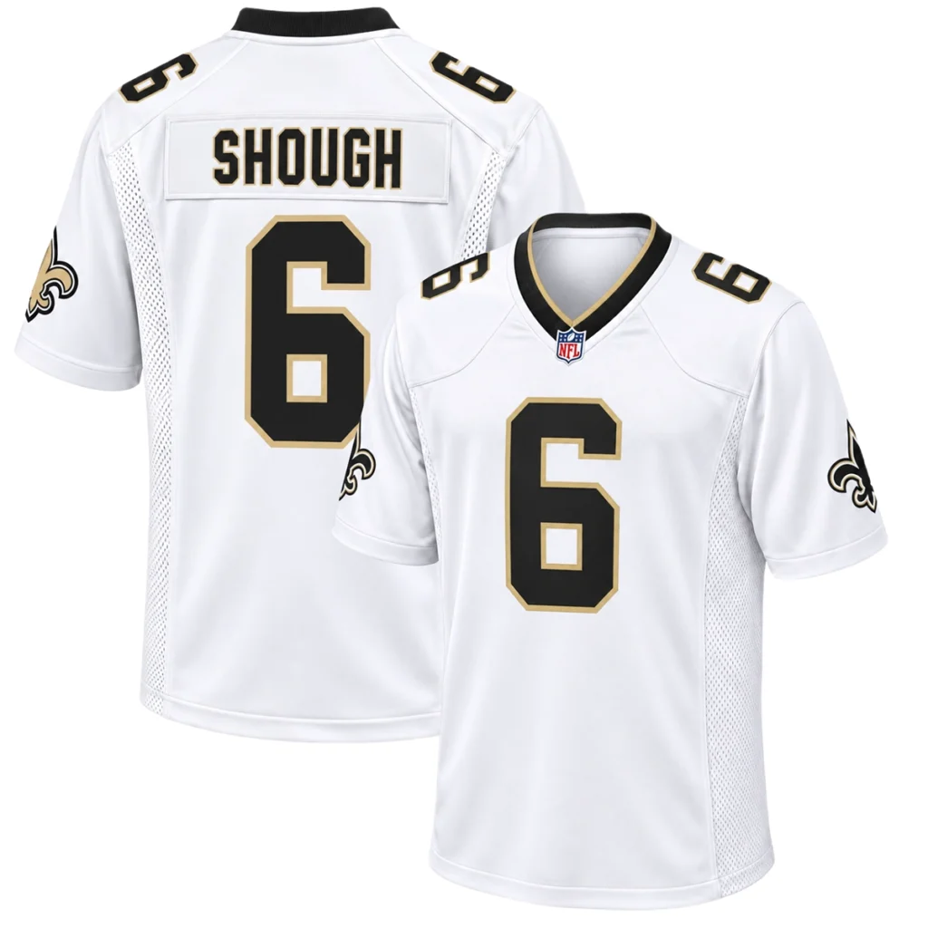 New Orleans Saints Tyler Shough Jersey White Bold QB Spirit 7XL