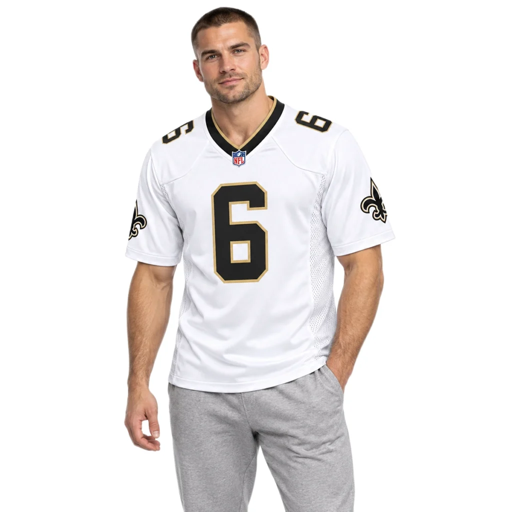 New Orleans Saints Tyler Shough Jersey White Bold QB Spirit 7XL