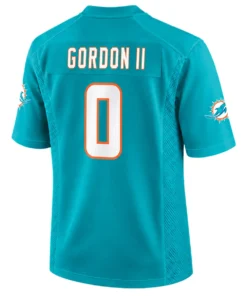 Ollie Gordon II jersey back with GORDON II name and white number 0
