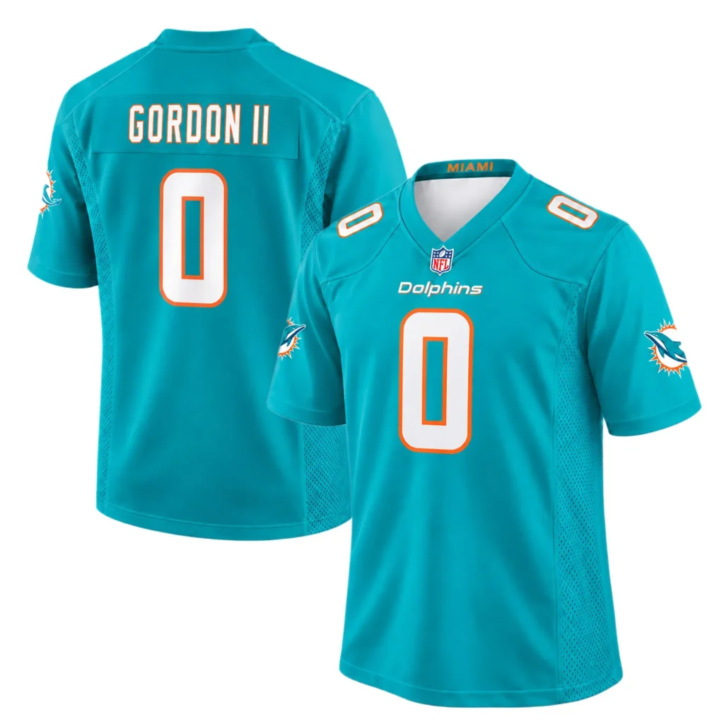 Ollie Gordon II Dolphins Jersey – Bold Aqua Home Style